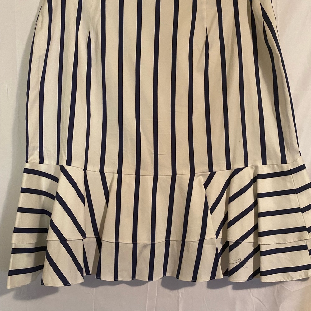 Ralph Lauren Blue and White Trumpet Midi Skirt